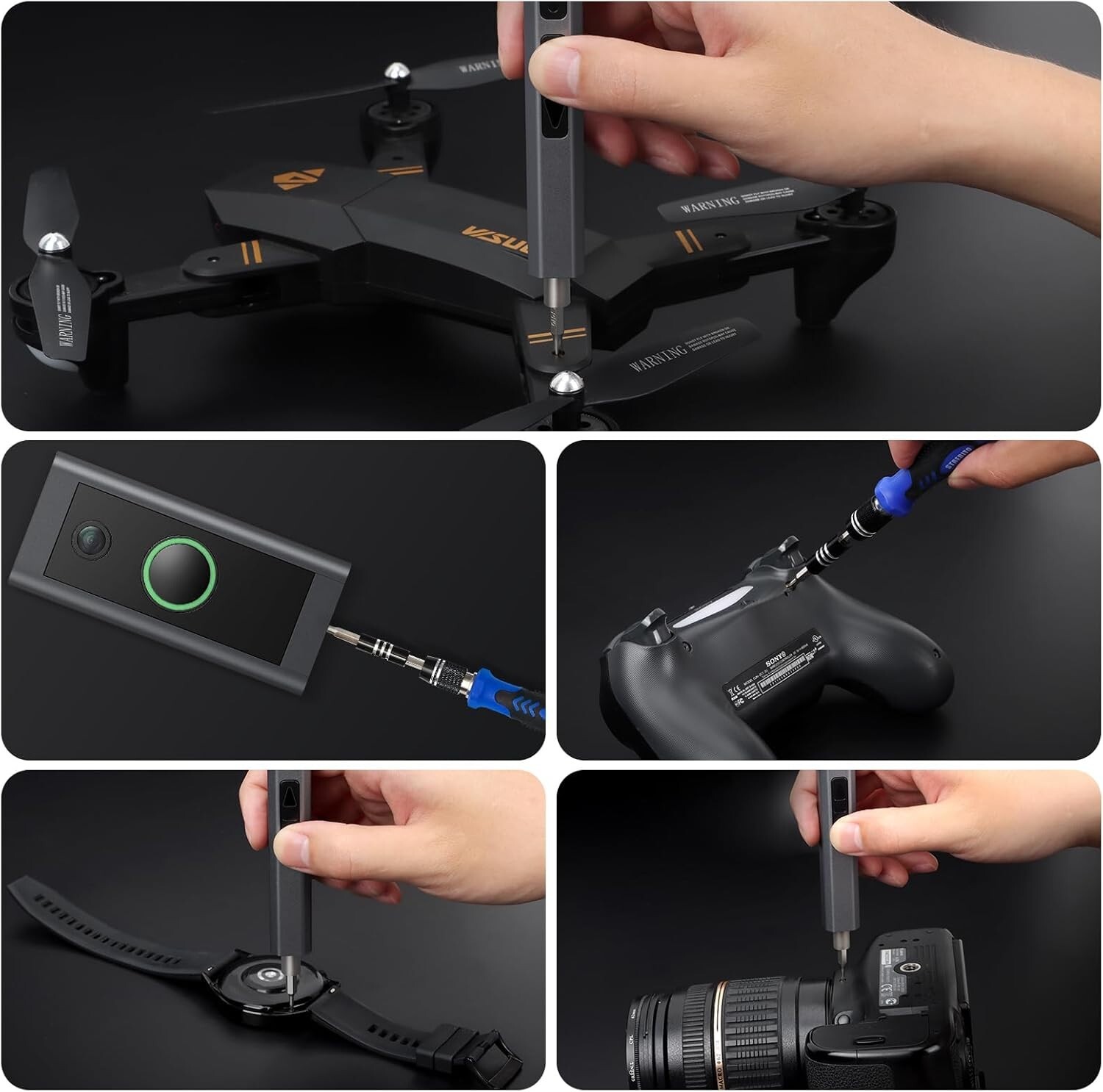 Rechargeable Mini Electric Screwdriver Kit - 200 RPM Precision Bits Included