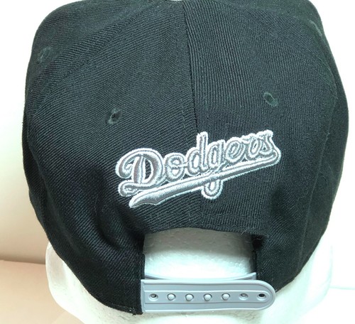 Los Angels Dodgers Cap Hat Snapack New Era Medium Large Black Silver Gray LA MLB - Picture 5 of 12
