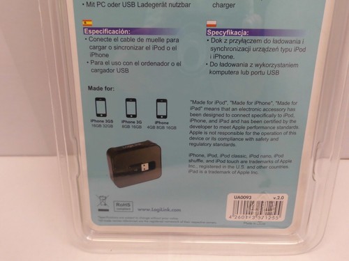 LogiLink USB Docking- & Ladestation für iPod iPhone iPhone Tisch Desktop Lade - Zdjęcie 6 z 6