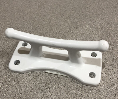 New Dock Edge Classic Dock Cleat 2504W-F 4-1/2'' White Powder Coated Cleat