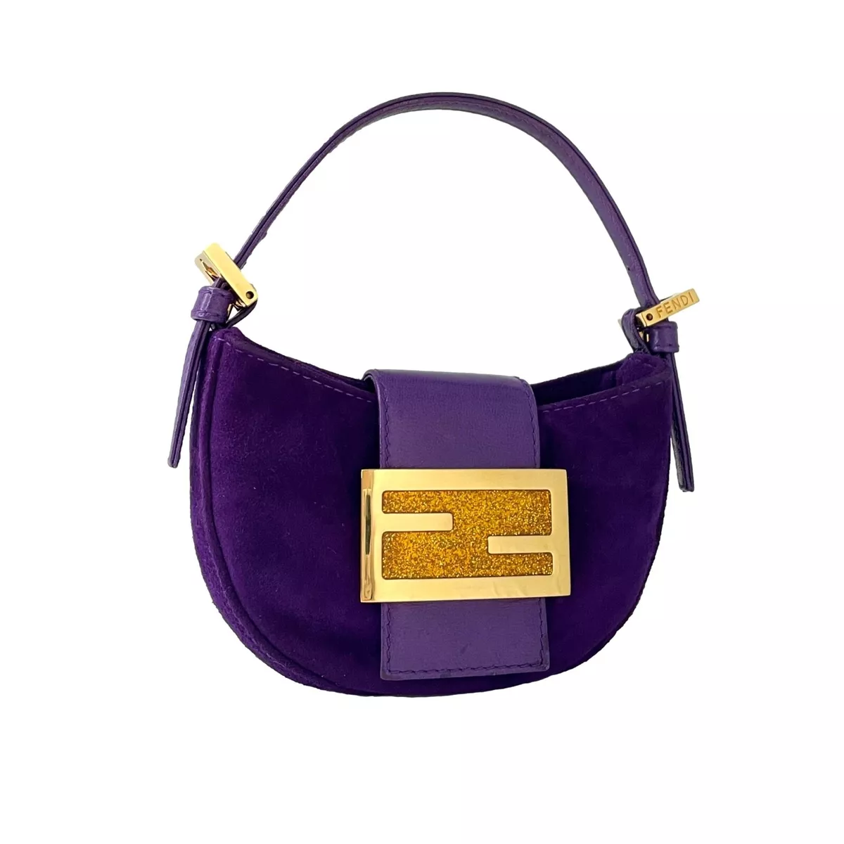 FENDI Vintage Purple Suede Leather Micro Croissant GHW | eBay