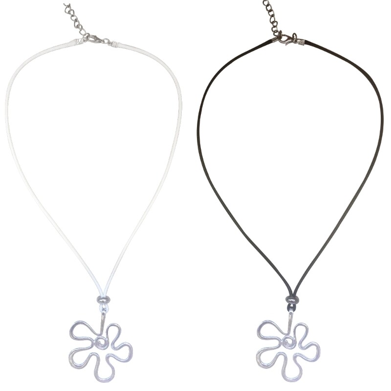 Choker Necklace Floral Pendant Neck Chain Geometric Hollowed Out Flower Choker