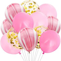Konfetti Luftballon Set FüR Geburtstag Party Hochzeit Jga Deko Ballons Rosa Pink