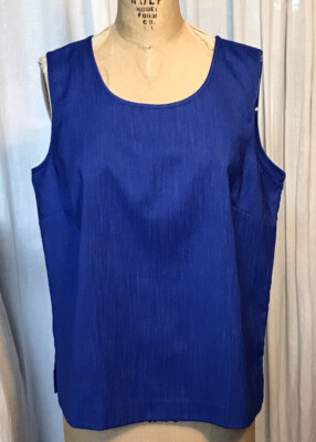 Drapers &Damons Womens Brilliant Blue Woven Tank Top Sz L pre-owned