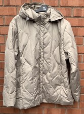 Trespass Size 20 Beige Authentic Down Full Zip Removable Hood Coat Jacket