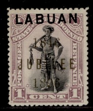 NORTH BORNEO SG83e, 1c black and grey-mauve, UNUSED. Cat &pound;35 PERF 13&frac12;-14