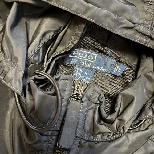 Vtg Polo Ralph Lauren Jacket Rain Coat Parka Zip Up Lined Medium Black Gorpcore - Picture 5 of 7