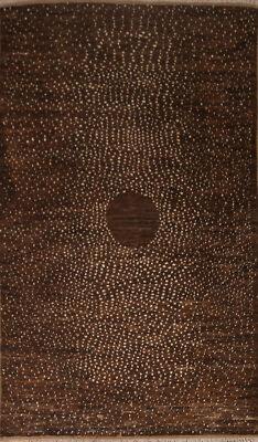 Brown Wool Moroccan Oriental Area Rug 6x9 Hand-knotted Carpet Living Room Rug