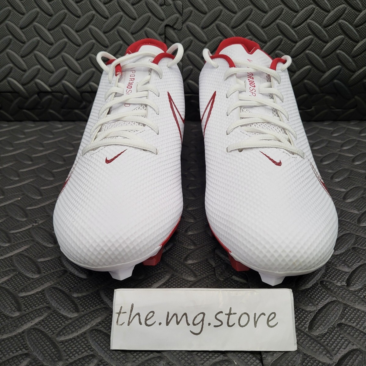 Nike Vapor Edge Speed 360 White/Red Crimson Football Cleats 