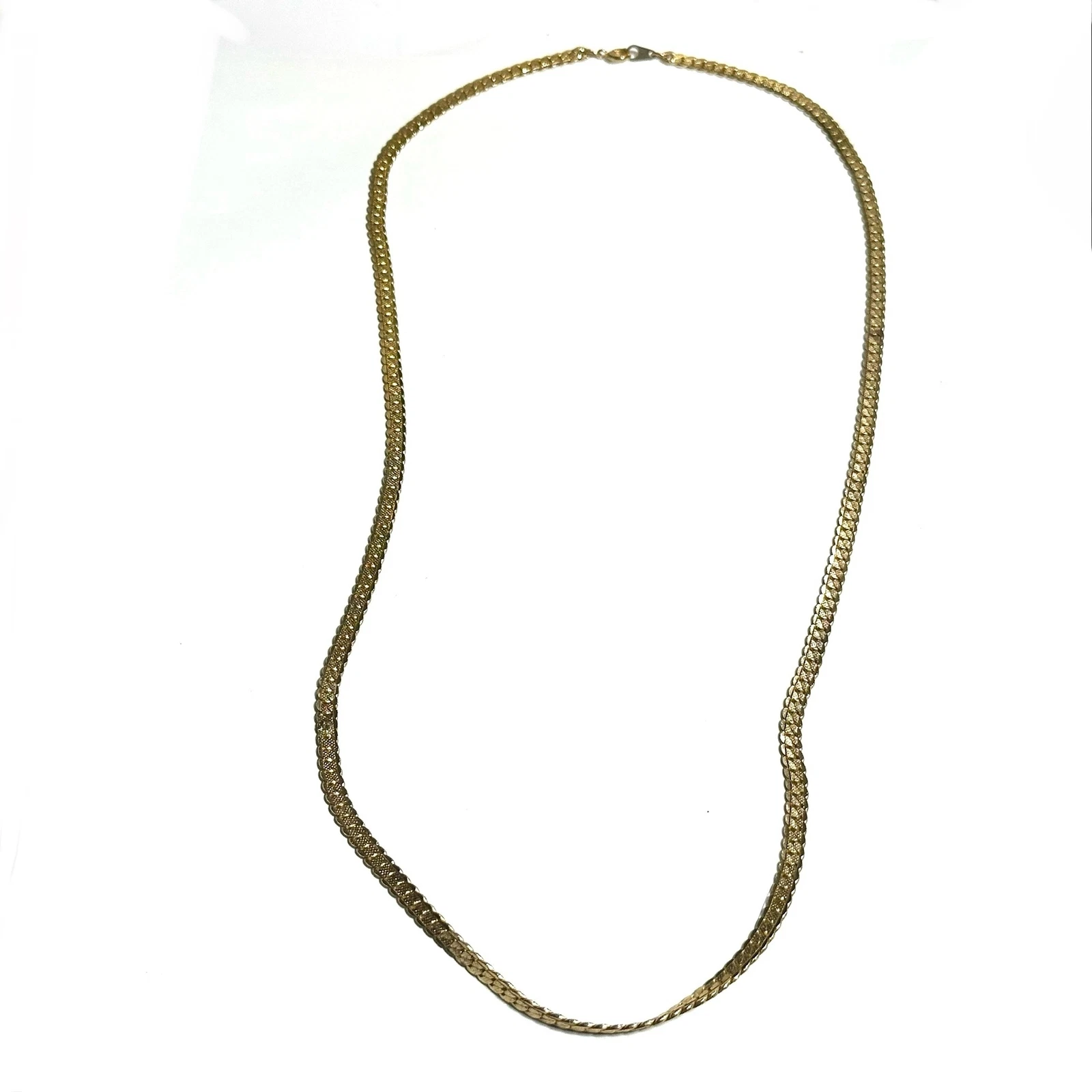 VETEMENTS Collana catena unisex 30 pollici tono oro piatta uomo donna un po' pesante