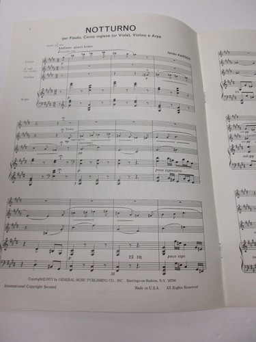Istvan Karods Notturno Nocturne Flute English Horn Violin Harp Viola Sheet Music - Picture 7 of 7