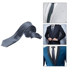 Mens Tie Plain Solid Colour Classic Slim Skinny Smart Party Wedding Thin Neck