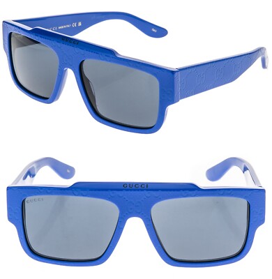 GUCCI 1460 Blue GG Logo Print Sport Aviator Gg1460S Unisex