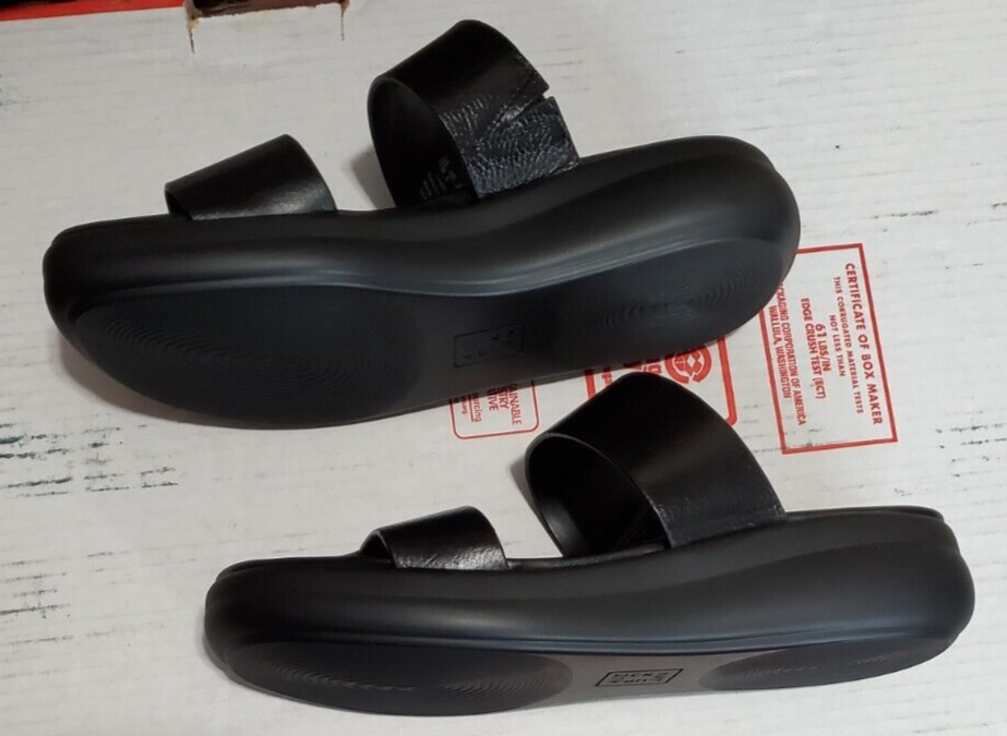 Naturalizer Womens Genn-Drift 2 Leather Slip On Wedge Sandals