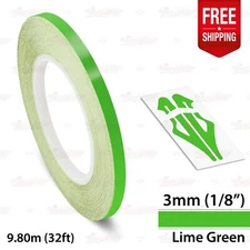 LIME GREEN 1/8" 3mm Roll PIN STRIPE Car Striping Line TAPE Decal Vinyl Sticker