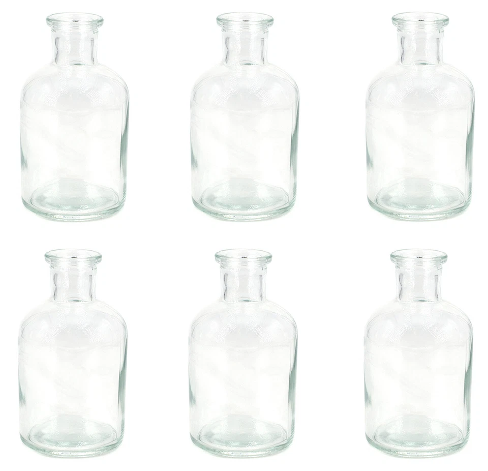6 Glasflaschen Blumenvasen Kerzenhalter Leere Dekoflaschen Minivasen Fläschchen - Bild 2 von 4