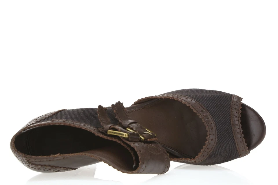 Womens Halogen 205044 brown leather open toe Cuff platform Sandals sz 10 M - Image 4 of 4