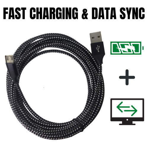 10Ft Braided Micro USB Cable Fast Charge Data Cord For Samsung Android Charger - Picture 6 of 15