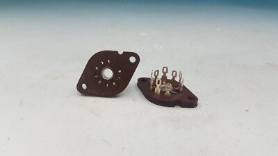 Lot De 4 Supports De Tube Céramique Noval B9A 9 Broches + Masse - Marque Philips NOS (New Old Stock)