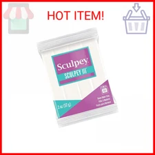 Polyform Sculpey III Polymer Oven-Bake Clay, White, Non Toxic, 2 oz. bar, Great 