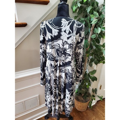 Old Navy Maternity Black & White Modal V-Neck Long Sleeve Knee Length Dress L - Picture 7 of 11