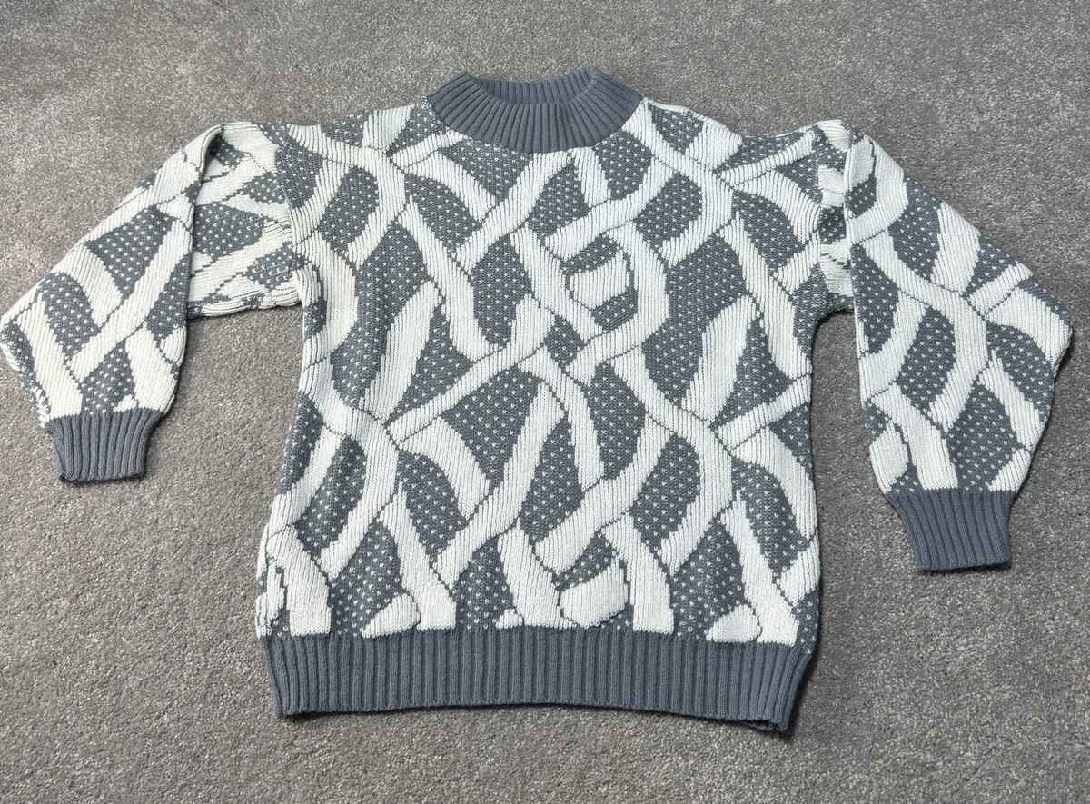 Vintage 80s Alicia Sweater Womens Plus 1X Abstract Birdseye