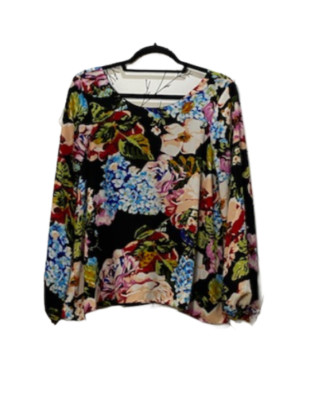 SHOW ME YOUR MUMU Womens Gorgeous Big Floral print LS Blouse Size M Flowy Fall