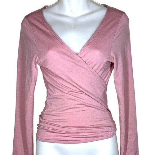 Outdoor Voices Merino Wrap Top Womens S Pink Yoga Pilates Barre Long  Sleeves Gym | eBay
