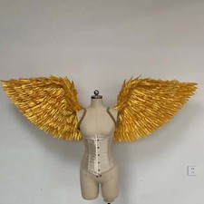 Golden Angel Wings From Goose Feathers Handmade Cosplay Photography Costume