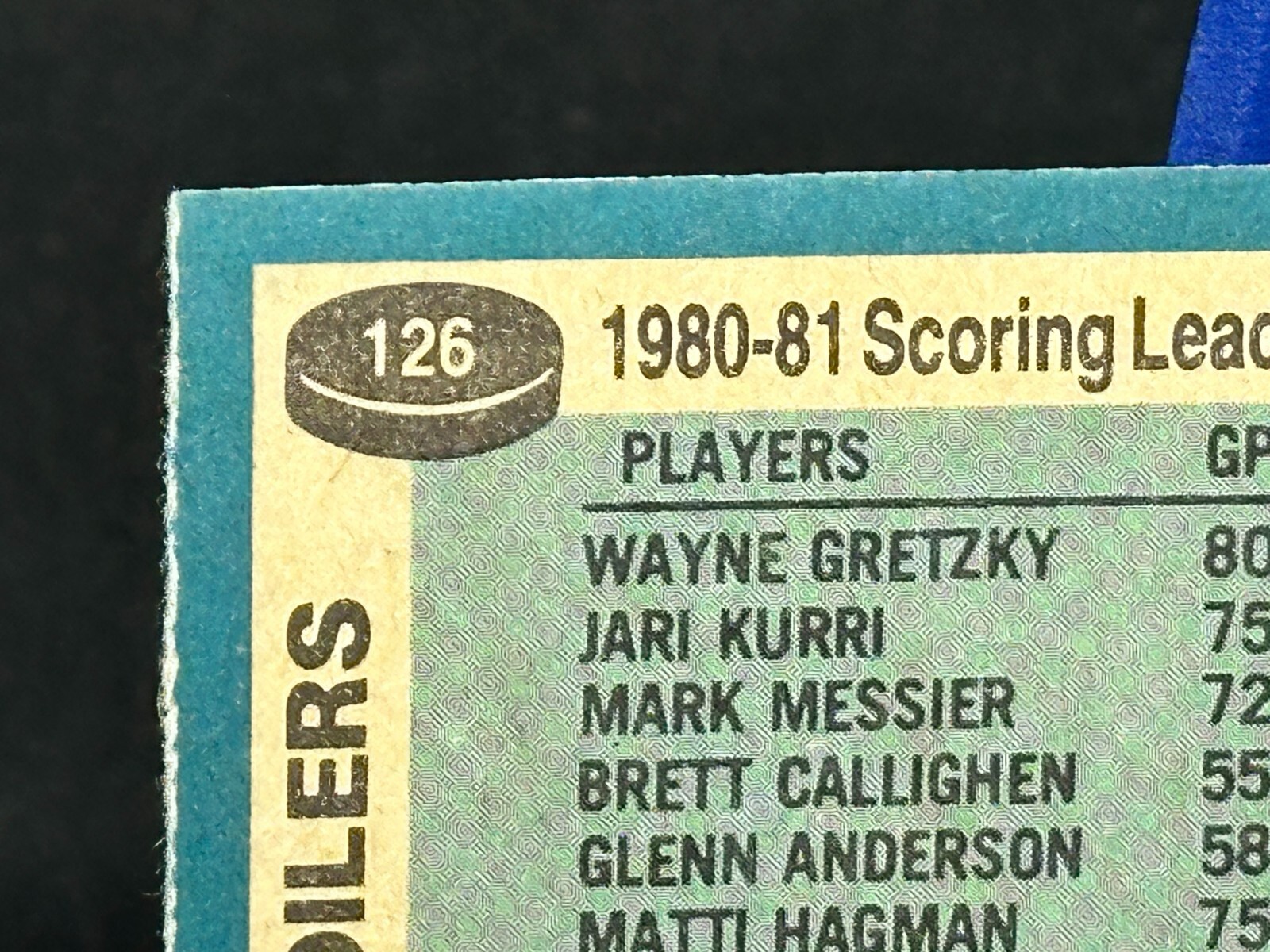 198182 OPeeChee OPC 126 Wayne Gretzky Scoring Leaders Edmonton