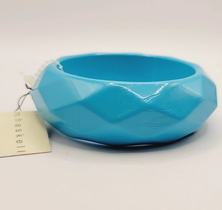 Brazalete M. Haskell BABY Azul Sin Cordones Facetado Joyería Vintage OSFM Foto 3 de 4