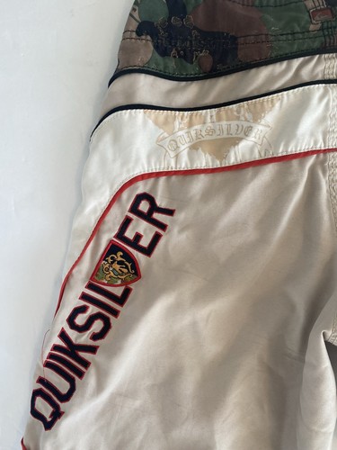 Quiksilver board shorts beige and green camouflage boys sz 24 - Picture 6 of 8