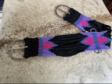 30” Size Western Wool String Girth Cinch Teal Aztec Design