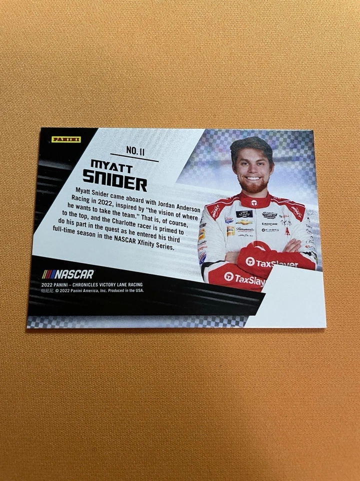 2022 Panini Chronicles Racing Myatt Snider Pedal To The Metal Green Holo #11 - Image 2 of 2