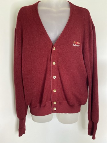 St. Croix Knits Cardigan Red Mens Size XLarge Pure Quanpaca Wool Baltusrol Vtg - Picture 20 of 21