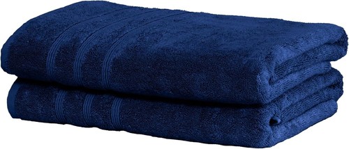 Plush 700 GSM Navy Bath Towels Set of 2 - Eco-Friendly Bamboo Viscose & Cotton - Picture 3 of 12