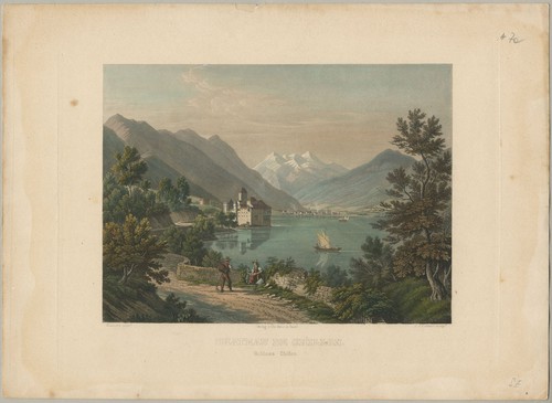 SCHWEIZ - "Chateau de Chillon" - kol. Stahlstich um 1860 - Picture 2 of 2