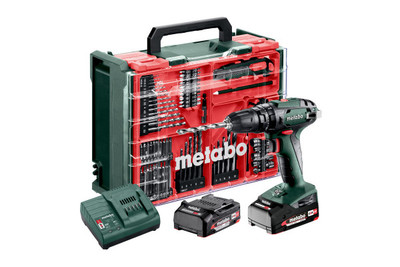 Metabo Akku-Schlagbohrschrauber SB 18 inkl. 78-teilig Zubehörset, 2 Akkus und
