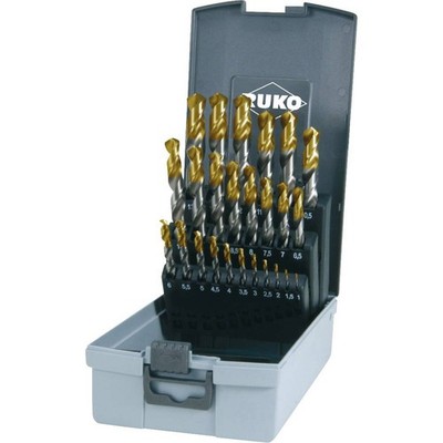 RUKO 2501215TRO HSS-G Spiralbohrer-Set 25teilig 1 mm, 1.5 mm, 2 mm, 2.5 mm, 3