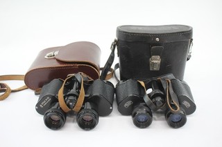 Vintage Binoculars Inc Jenoptem 8x30W & 6nu4 8x30 USSR Working w/ Cases x 2