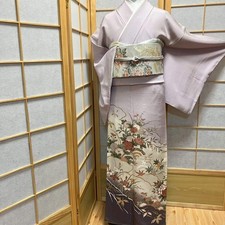 6125 Japanese Tomesode Kimono Vintage Womens Silk Fabric Robe Kimono only sold