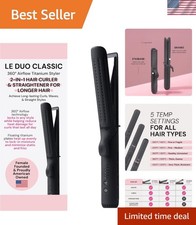 Le Duo Grande 2-in-1 Titanium Flat Iron & Curling Wand with Cooling Air Vents