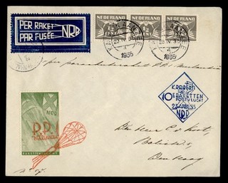 DR WHO 1935 NETHERLANDS SPACE ROCKET MAIL EZ #11C1 NRB PP1 R86349
