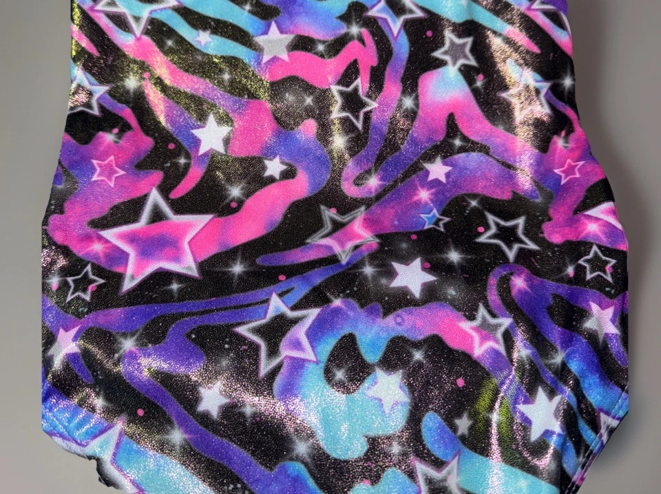 Niñas Conjunto de Baile Atlético Metálico Sin Mangas Gimnasia Leotardos con Pantalones Cortos 7Y Foto 4 de 4