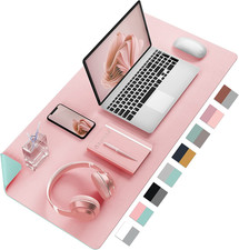 Double-Sided PU Leather Desk Pad - Non-Slip Large Mouse Pad Desk Mat