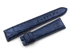 Bracelet de Montre Artisanal Vrai Coco Bleu Métallique 20/16mm Élégant Italie