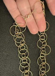 13g Solid 14k Yellow Gold Vintage Interlocking Circles Statement Necklace Italy