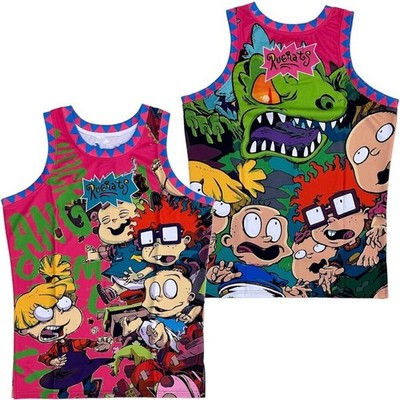 Funny Rugrats Cartoon PRINT 3D TANK TOP SHIRT Twoside Full Size
