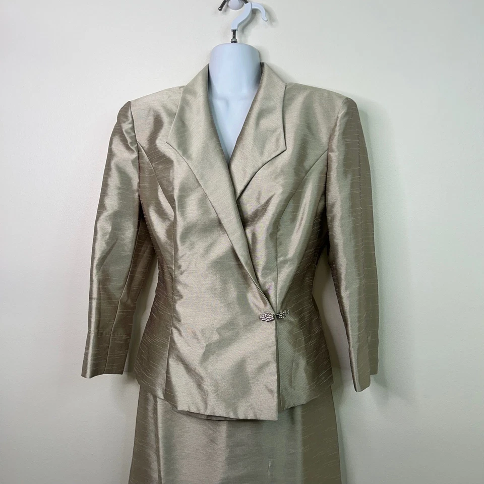 Conjunto de traje falda Alex Evenings broche estrás ocasión talla 10 MOB boda Foto 2 de 4