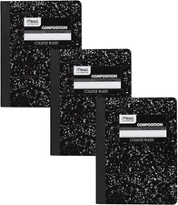 Composition Notebook, 3 Pack, College Ruled Paper, 7-1/2" X 9-3/4", 100 Sheets p